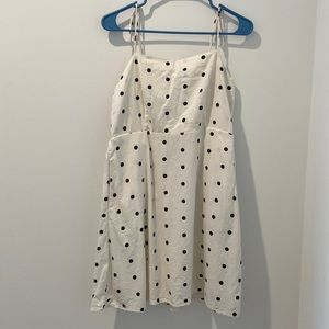 Polka dot linen dress